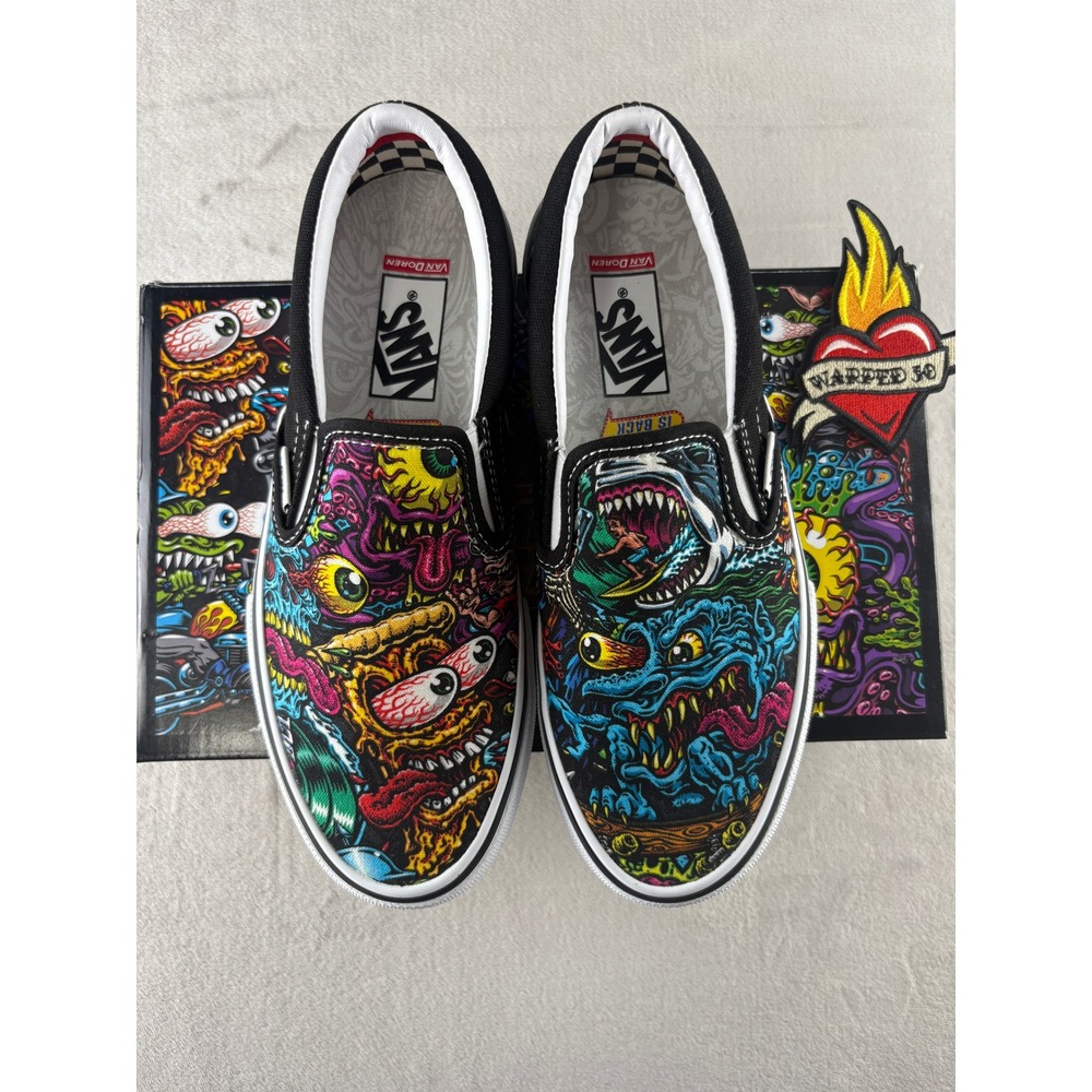 Vans Skate Slip-On Warped Tour 25th Anniversary Monster Print Mens 6.5